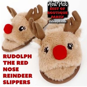 Rudolph the Red Nose Reindeer Slippers 🎉HOST PICK🎉
